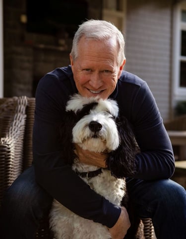 David Gallagher with his dog