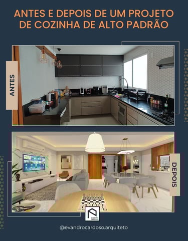 Projeto de Reforma de cozinha de Apartamento de Alto padrão em São Paulo