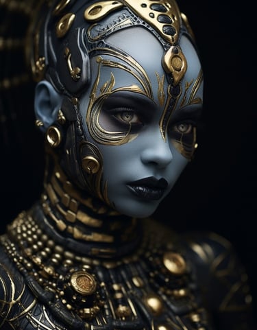 alien princess gold jewel tattoo