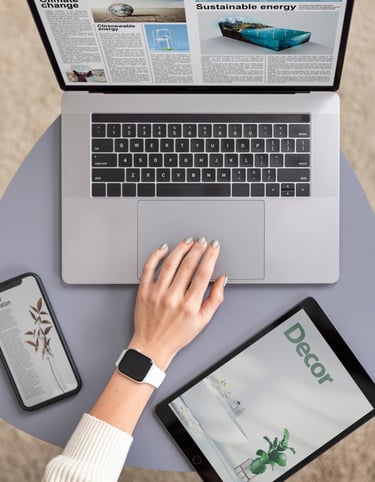 responsive website with mobile laptop and tablet