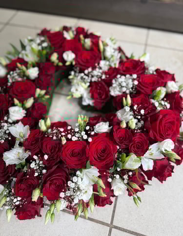 deuil cœur par Artisan Fleuriste Ergué-Gabéric proche de Quimper