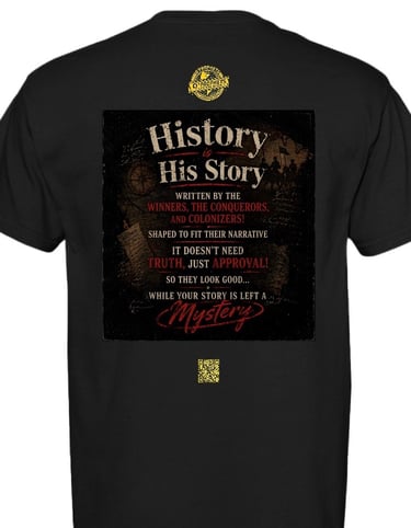 Back view of History is a Mystery T