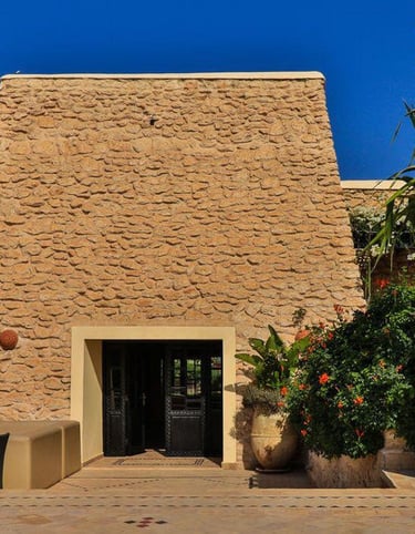 a large potted planter with potted plants