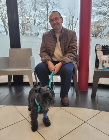 Schnauzer miniature et son éleveur