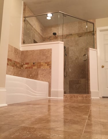 Custom tile shower remodel in Matthews NC
