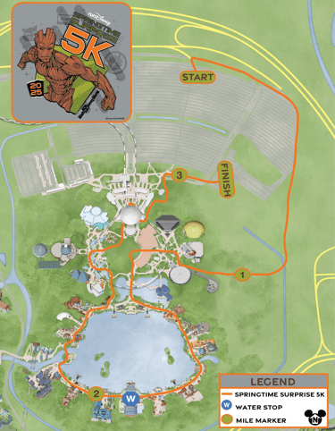 2025 runDisney Springtime Surprise 5K Course Map