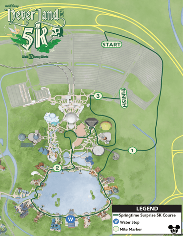 2024 runDisney Springtime Surprise Neverland 5K Course Map