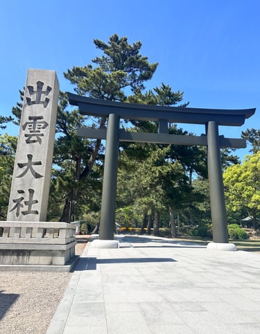 Large torii gate at the entrance of Izumo Taisha, one of Japan’s most important Shinto shrines