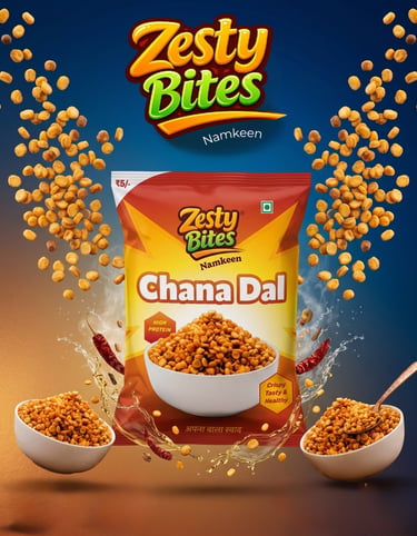 Zesty Bites Chana Dal Namkeen packet 