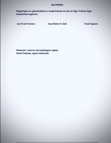 Oslo-domstolens avgjørelse sak Zainab Abdulkarim Ali, Zainab Art, Oslo politidistrikt Korrupsjon