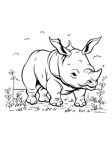 coloriage rhinocéros 