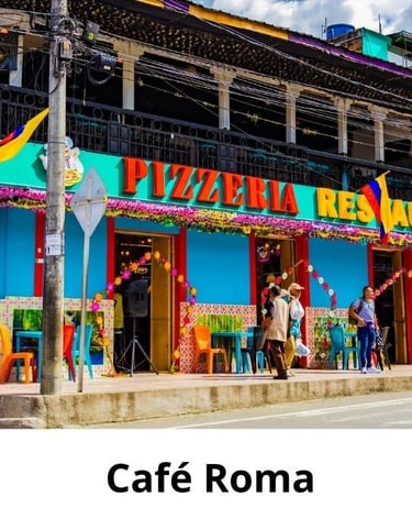Restaurante y Pizzeria, Café Roma, ubicaedo en Cajamarca Tolima