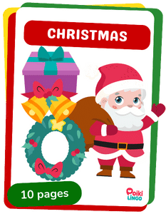 Free kids worksheets with Christmas vocabulary