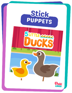 Stick Puppet print set for kids: 5 little ducks went out one day - free to download