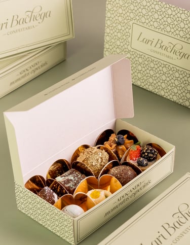 Caixa de doces finos para lembranças, presentes e eventos corporativos