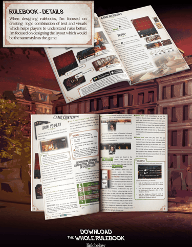 Graphic design of Rulebook of the Chronicles of Crime: Millenium 1900