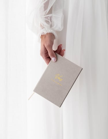 vow book in a wedding setting