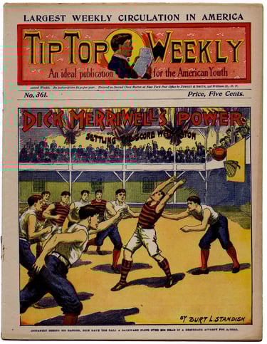 Early Pulp Comics featuring sports and basketball