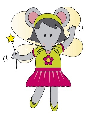 A cartoon-style image of a fairy mouse