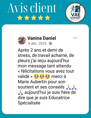 VAE EXPERT - Marie Aubertin - témoignage Accompagnement VAE en Alsace