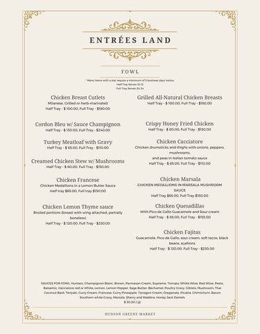 hudson greene market catering fowl chicken