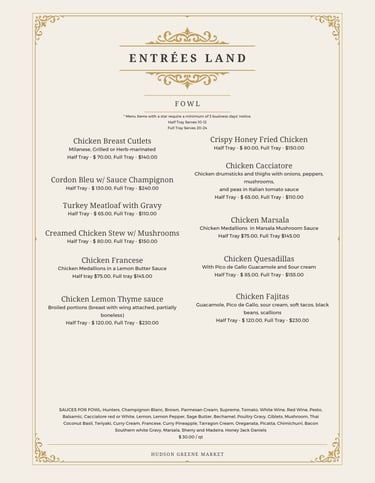 hudson greene market catering fowl chicken