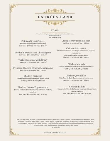 hudson greene market catering fowl chicken