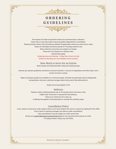 hudson greene market catering jersey city exchange place paulus hook