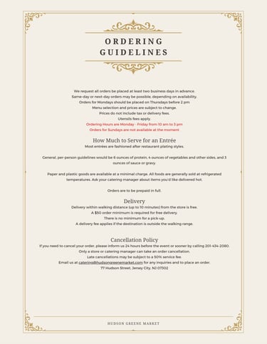 hudson greene market catering jersey city exchange place paulus hook