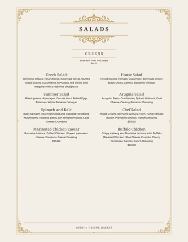 hudson greene market catering fresh salad greek house caesar 