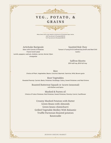 hudson greene market catering rice grains vegetables veggies sides