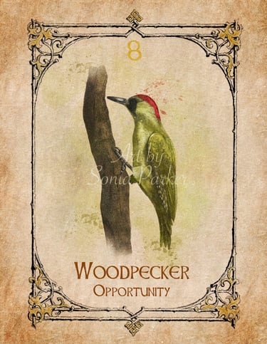 Woodpecker, a card from the animal spirit oracle deck