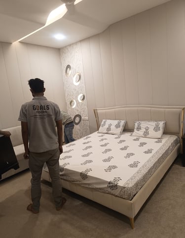 pvc panel installed in bedroom