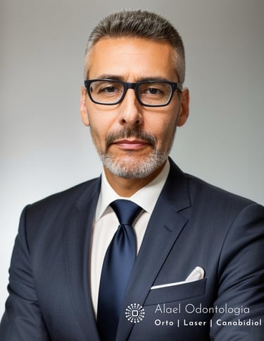 Dr. Alael B. F. de Paiva Lino, ortodontista com mais de 30 anos de experiência, sorrindo.