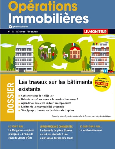 CJR AUDITS  article travaux dans la revue Le Moniteur Opérations Immobilières