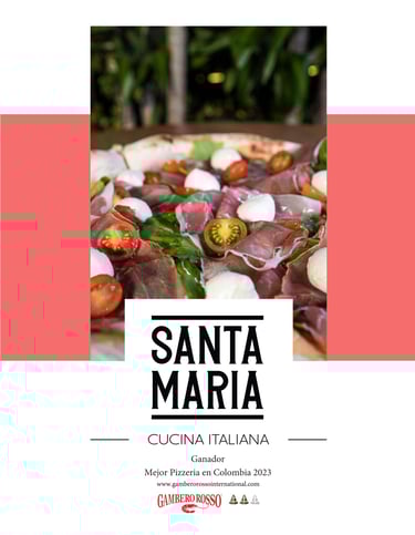 Portada menú descargable restaurante italiano Santa María Chapinero, Bogotá