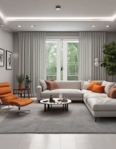 A modern architectural interior with large, curved glass panels and smooth, flowing walls. The design showcases a blend of metal, glass, and stone elements with natural light filtering through expansive windows. The space appears open and airy, with a focus on geometric and organic forms.