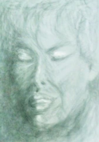 Crtež lica. Svetla boja, blage senke, utisak lakoće koji ilustruje element VAZDUH.