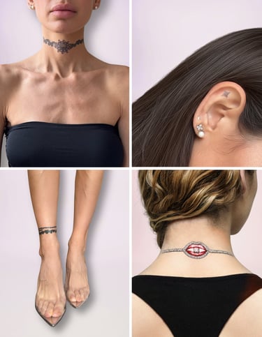 idées placement tatouage éphémère cou oreille cheville nuque accessoire mode WANNATAG