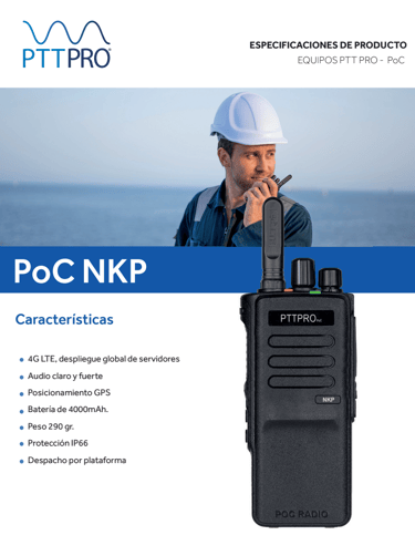 Descargar Ficha Técnica del Radio PoC NKP de PTTPRO