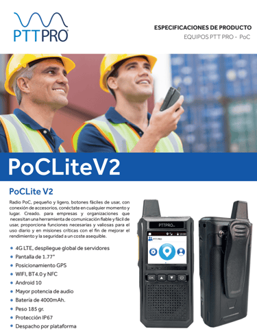 Descarga Ficha Técnica de PoCLiteV2 PTTPRO