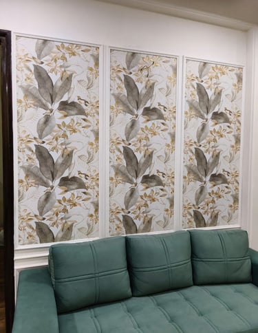 Charcoal Moulding Wallpaper Design