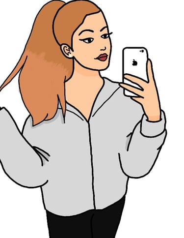 a woman with a phone phone in her hand. Diane Mulolo Faida