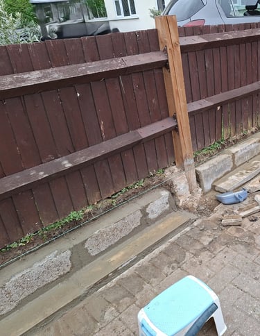 www.truthincontext.co.uk All fence work carried out from one side of the boundary. Standard process.