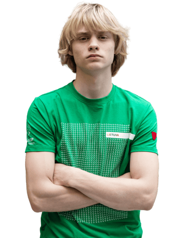 a boy in a green shirt 