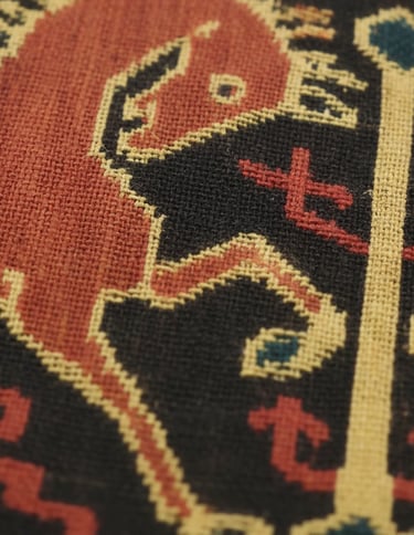 Sumba textile with the motif of the horse of the king