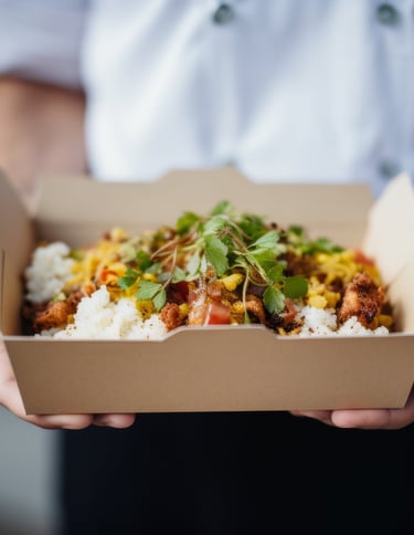 un plat dans un emballage à emporter