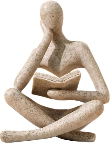 Modern Thinker Statue on bookshelf as a decorative accent for stylish home décor