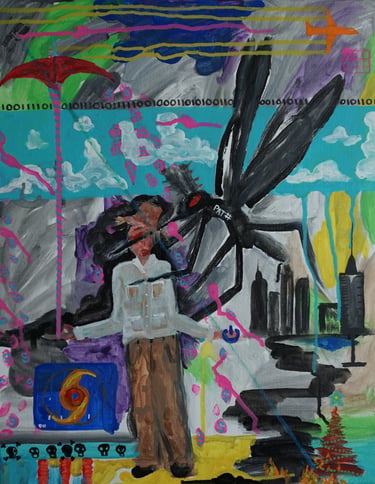 Kevo 2023 Painting/Canvas/Semiotic/Expressionism/ Storytelling/Colonize/Power/war/deployment