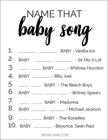 baby song game list